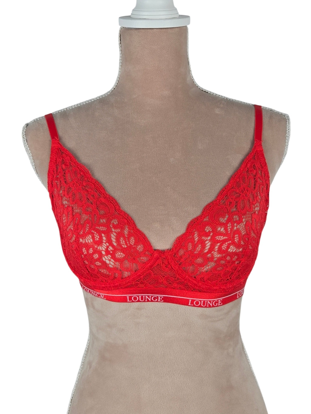 Lounge Balcony Bra Red Lace Size 34D